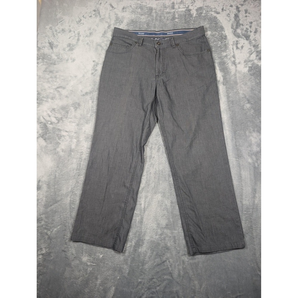 Hiltl Jeans Mens 32x25 Gray 5Pocket Straight Leg Zip Fly Premium Casual Trousers
